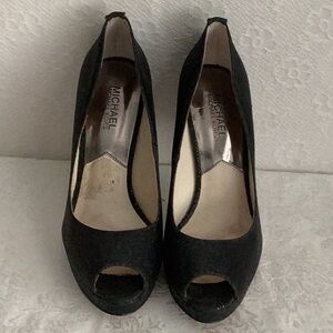 Michael Kors Black Open-Toe High Heel Pumps